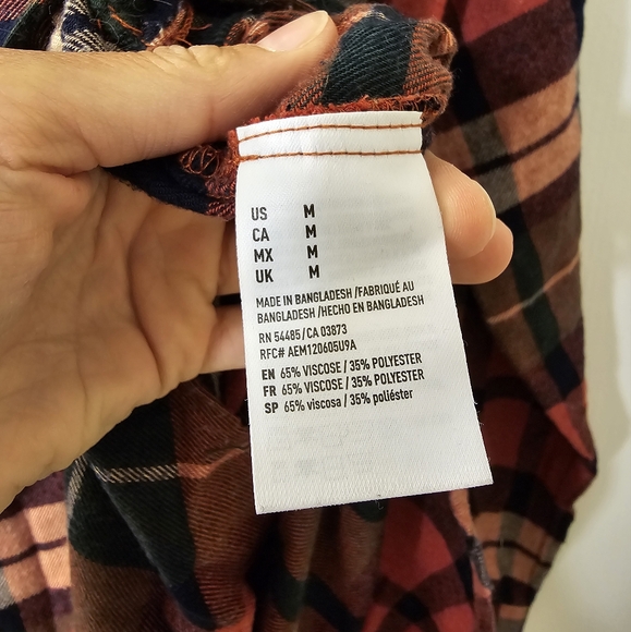 American Eagle Boyfriend fit Flannel Shirt | Size Medium | Super soft - Picture 8 of 8